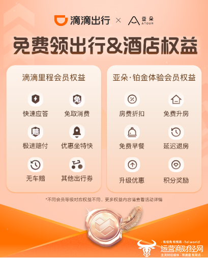图注：滴滴出行与亚朵集团开放互通会员体系