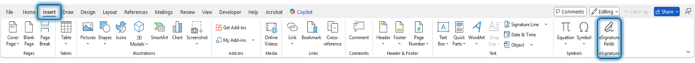 ▲ 在 Word 中调用 SharePoint 电子签名