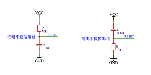 ● 核心结构:10kΩ上拉电阻 + 100nF接地电容(图1a)