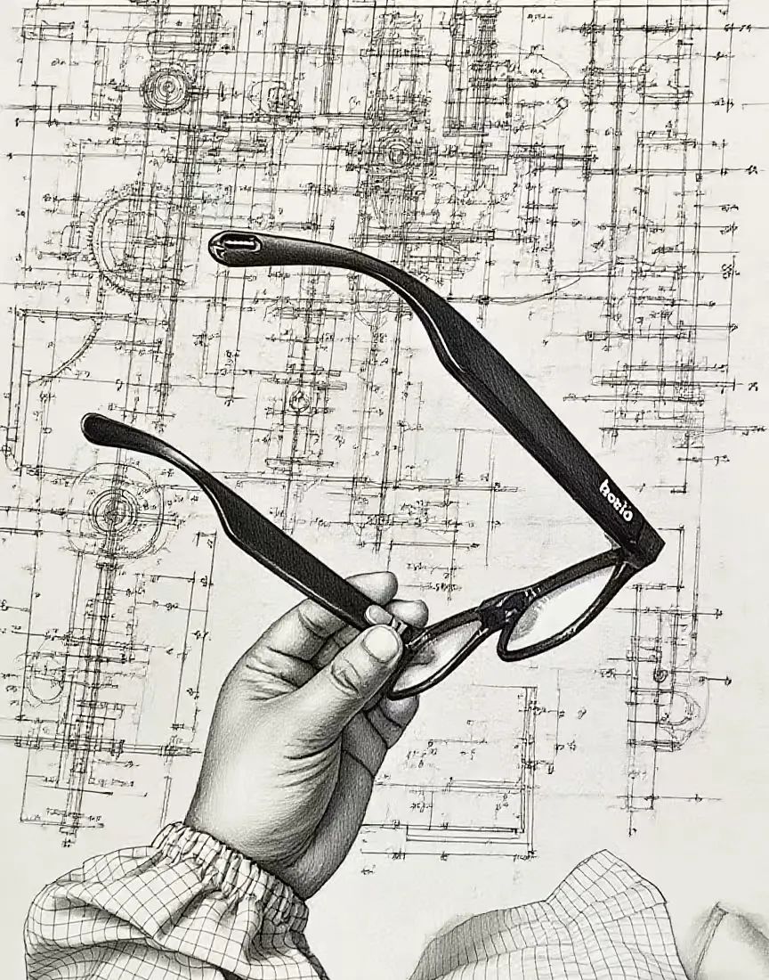 ▲ 图源：Rokid 官方公众号 | 全球首台量产版 Rokid Glasses（画面作特殊处理）