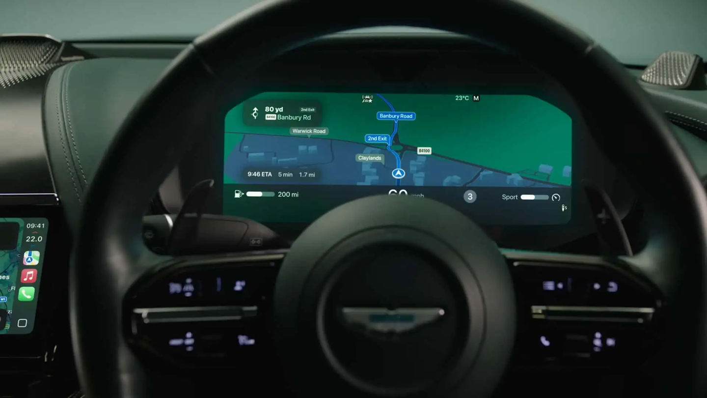▲ 阿斯顿・马丁新车搭载的苹果 CarPlay Ultra 功能